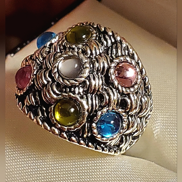 Multicolor gemstone ring size 5. - Picture 3 of 5